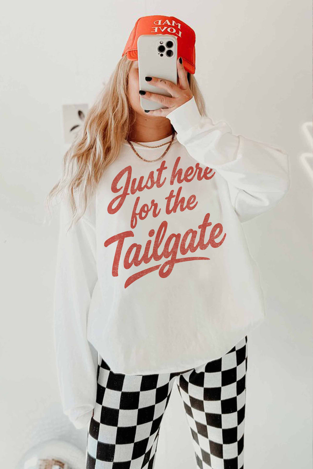 Just Here For The Tailgate Oversized Crewneck