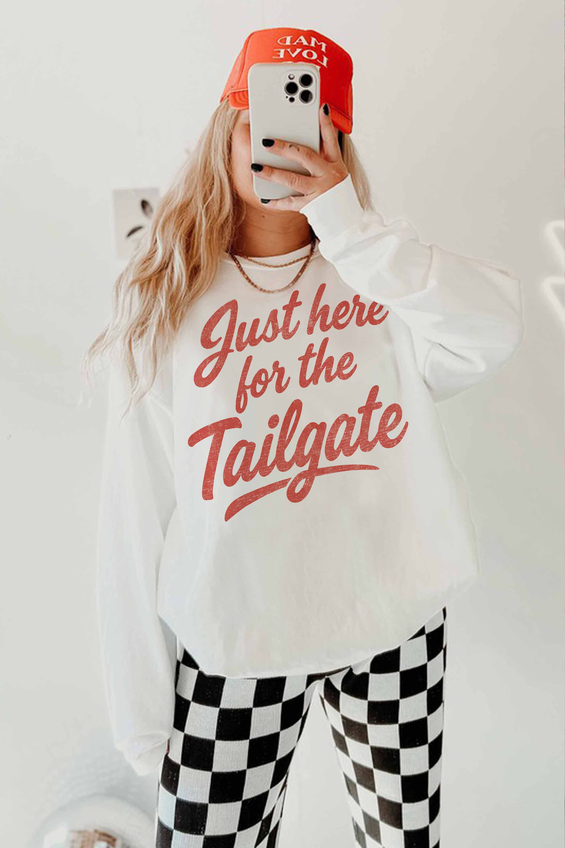 Just Here For The Tailgate Oversized Crewneck