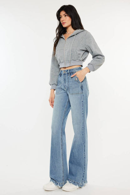 Kan can - high rise wide flare jeans