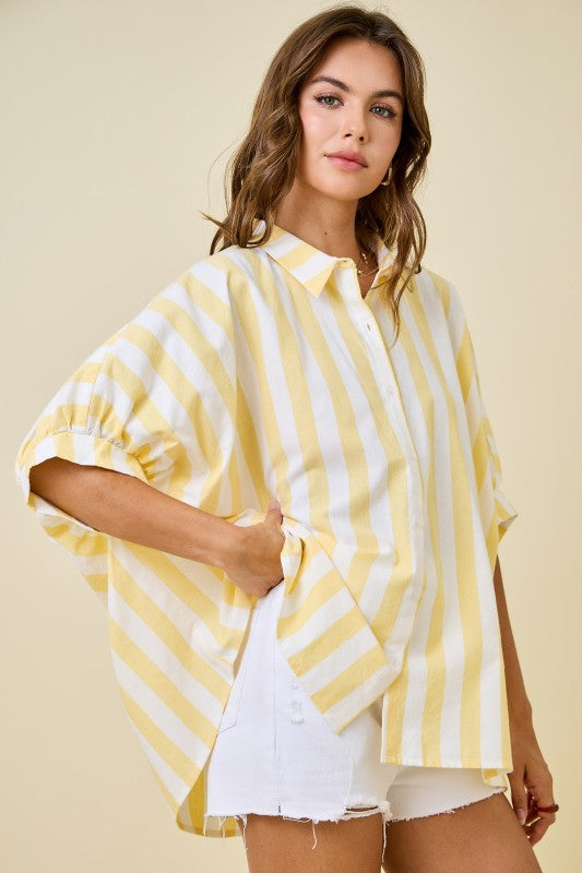 Sunshine State Striped Top in yellow