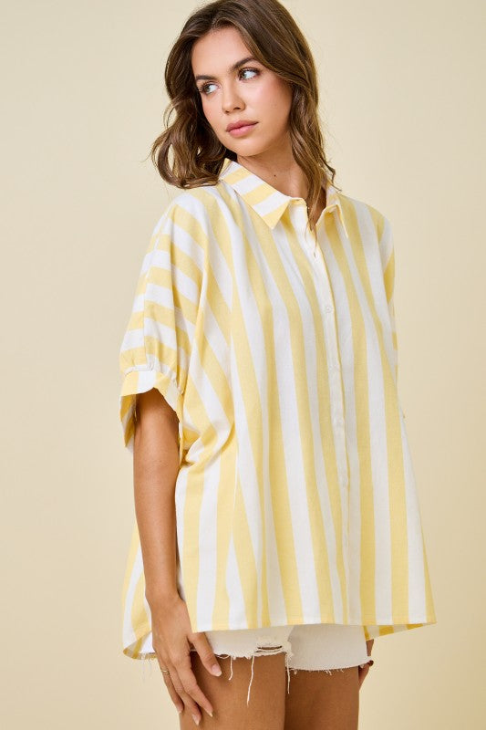 Sunshine State Striped Top in yellow