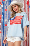 Peach Love American Flag Oversized T-shirt
