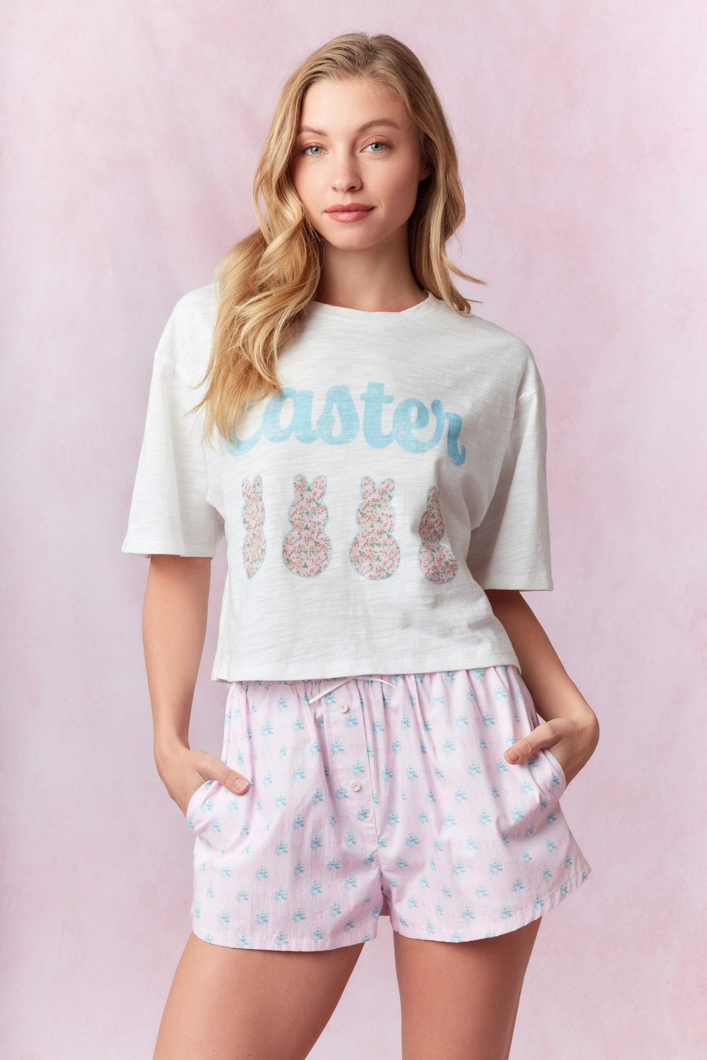 Peach Love Easter Bunny Cropped top