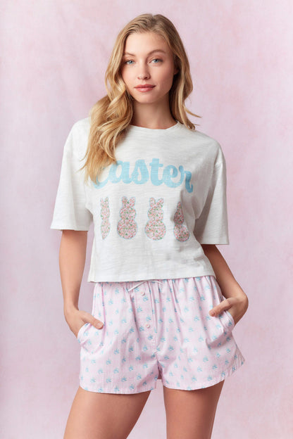 Peach Love Easter Bunny Cropped top