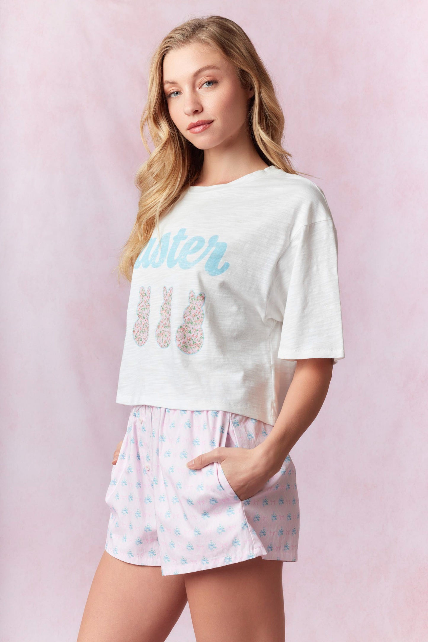Peach Love Easter Bunny Cropped top