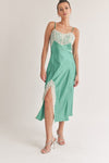 Lacey Side Slit Slip Midi Dress