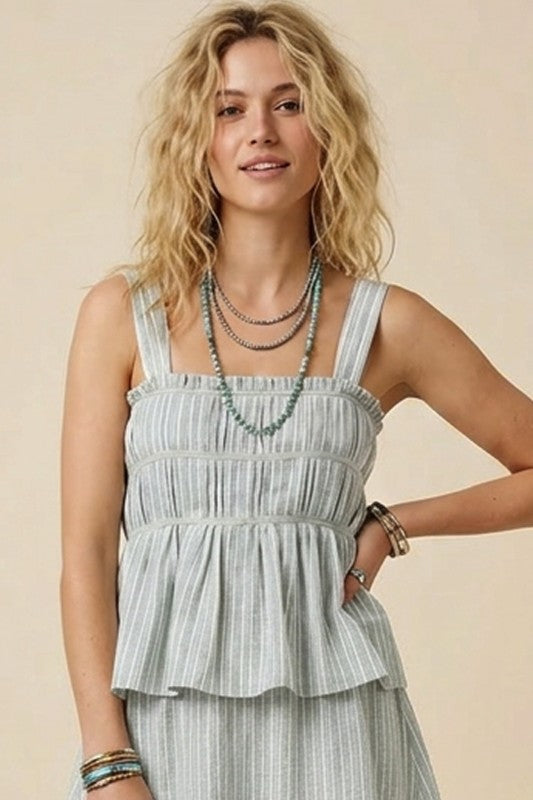 Sage Striped Skort Set