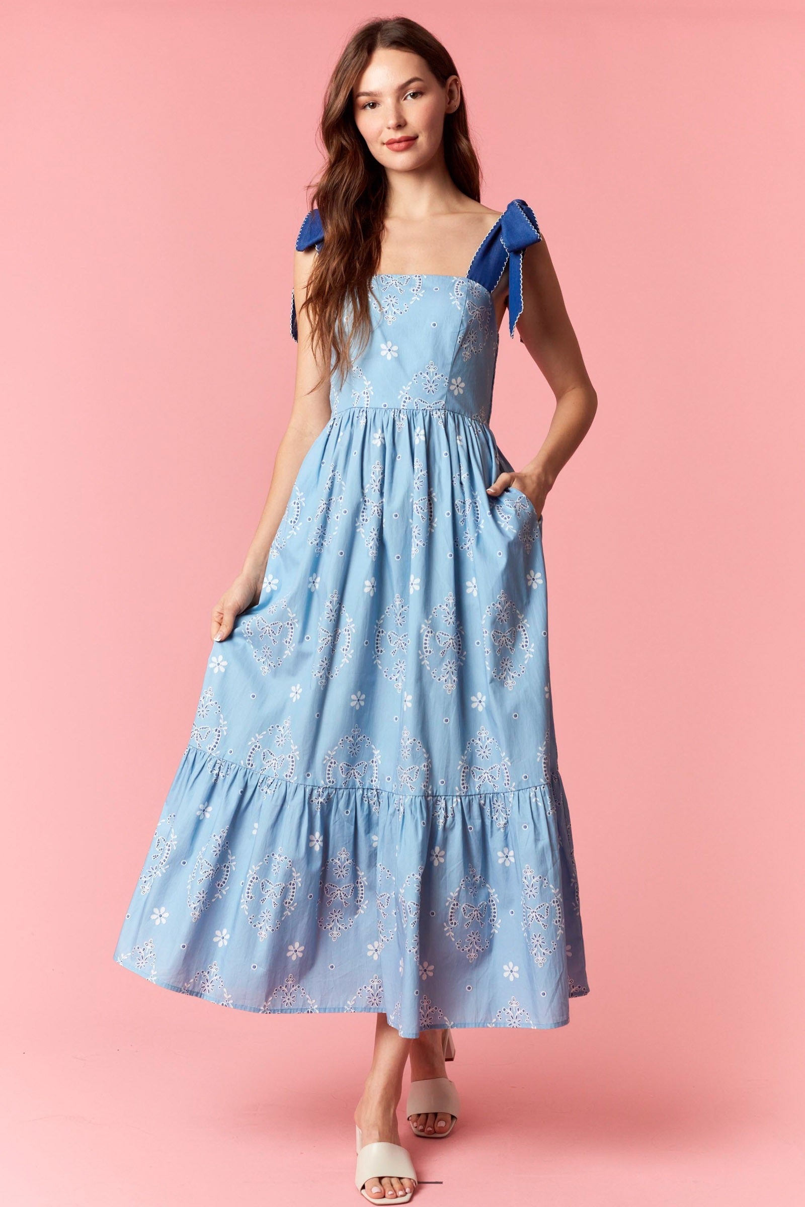 Amelia Peach Love Scallop dress Moxie & Maeve Amelia Peach Love Scallop dress Moxie & Maeve
