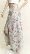 Floral Print Denim Skirt