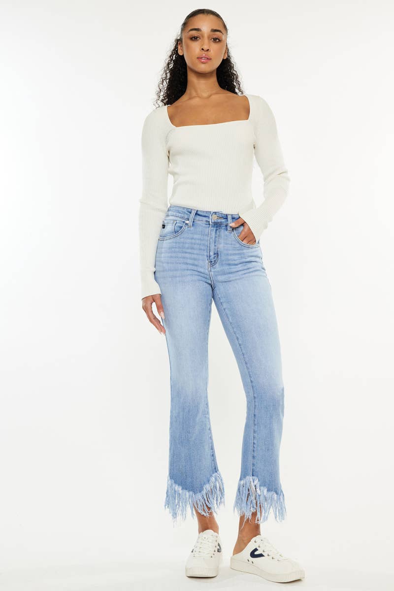 KanCan - High rise crop bootcut jeans