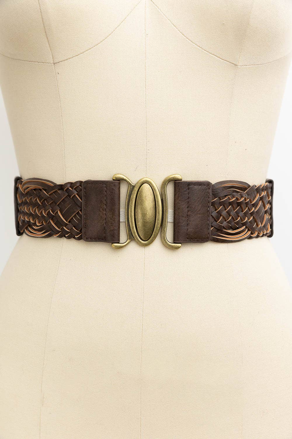 Oval Buckle Braided Elastic Belt - Black, Brown & Camel 🤎