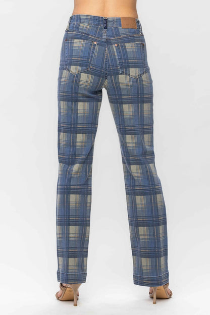 HW Vintage Look Plaid Straight