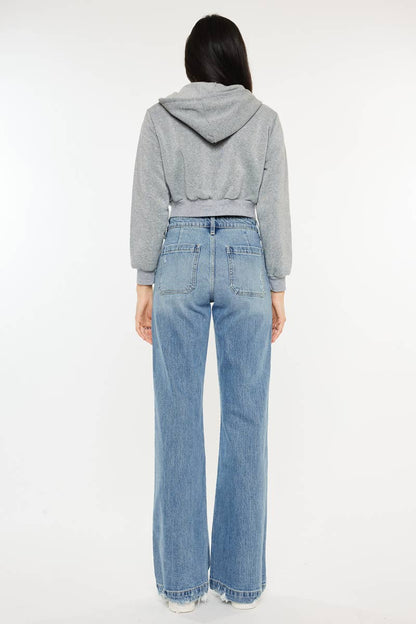 Kan can - high rise wide flare jeans