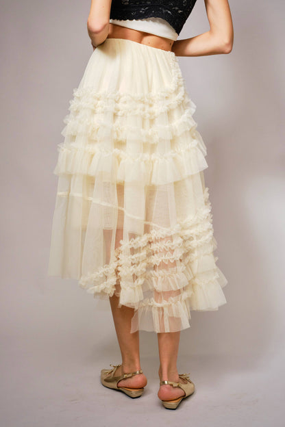 Tulle Ruffle Maxi Skirt