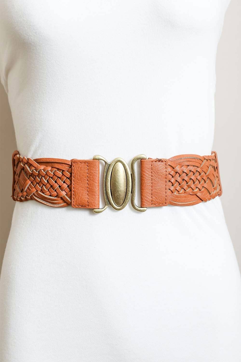 Oval Buckle Braided Elastic Belt - Black, Brown & Camel 🤎