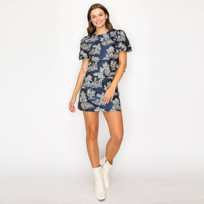 Toile jacquard pattern mini skirt