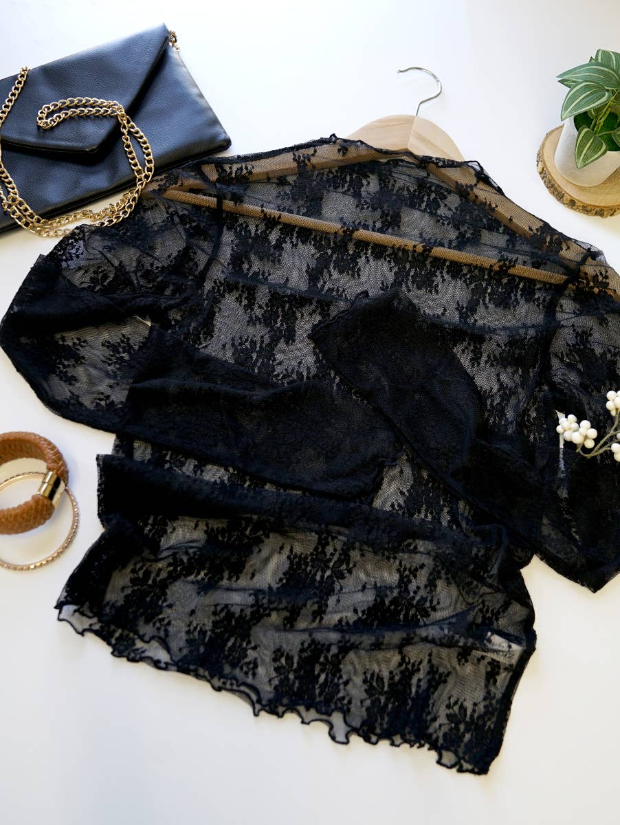 Lace See-through Layering Stretch Top