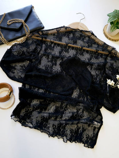 Lace See-through Layering Stretch Top