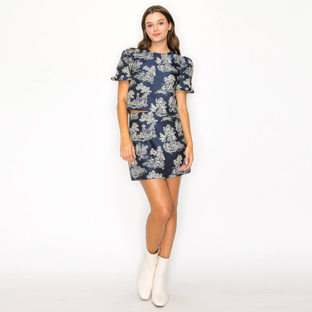 Toile mini skirt