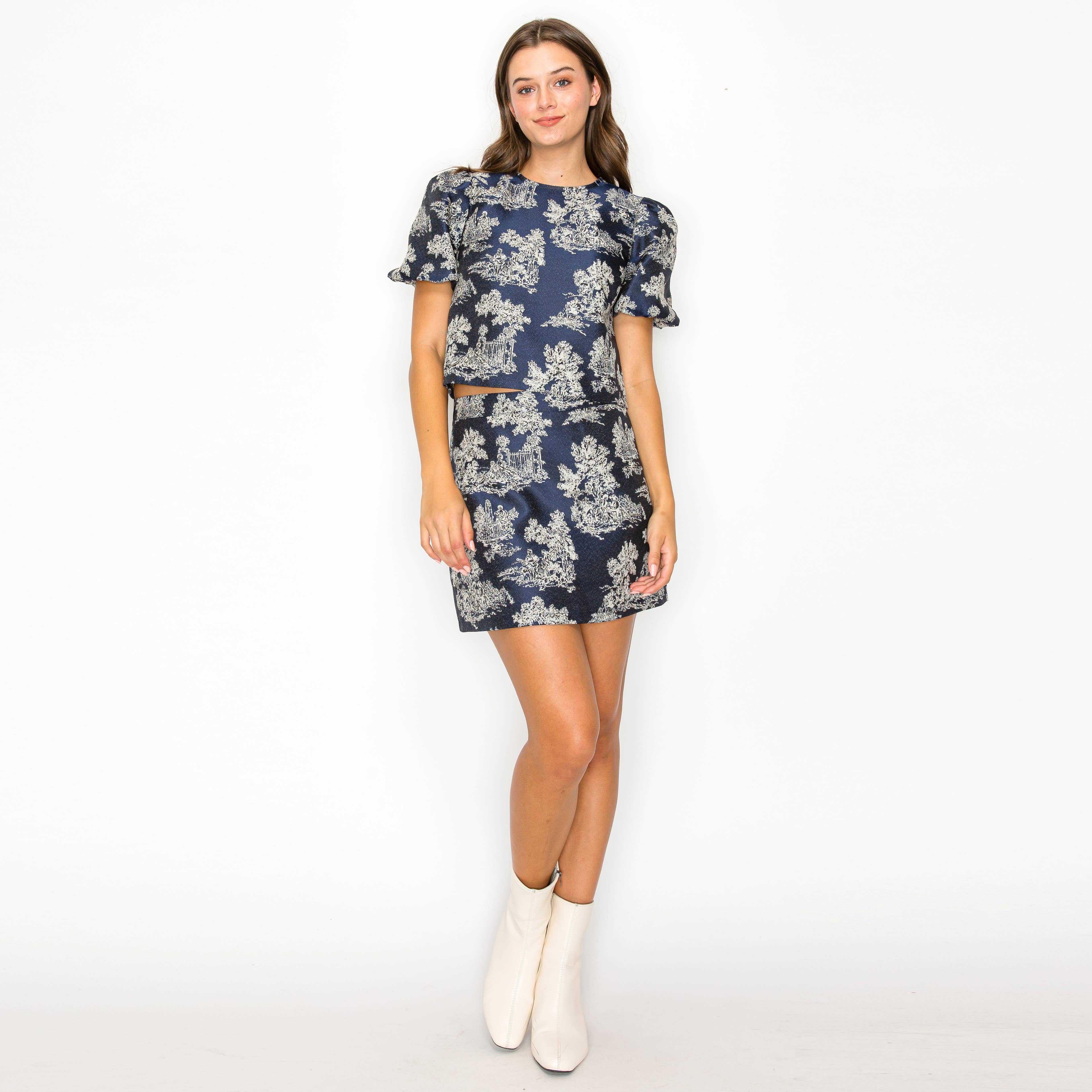 Toile mini skirt