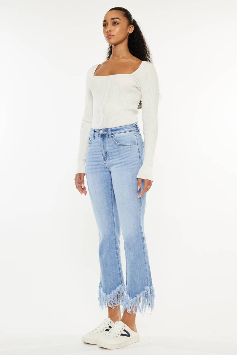 KanCan - High rise crop bootcut jeans