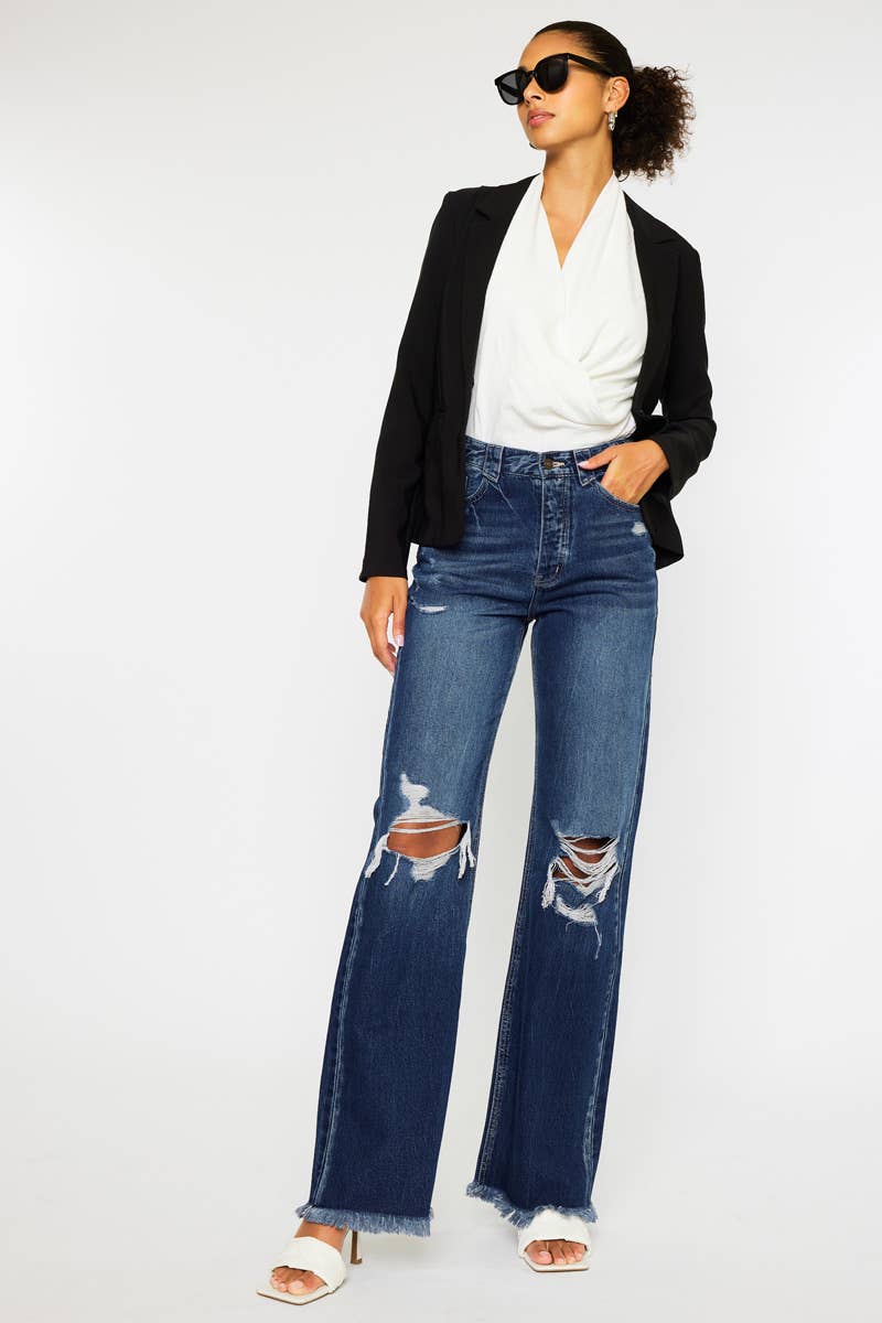 KanCan - 90s Ultra High Rise Fray Hem Flare