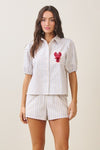 Able Lobster Embroidered Stripe Top