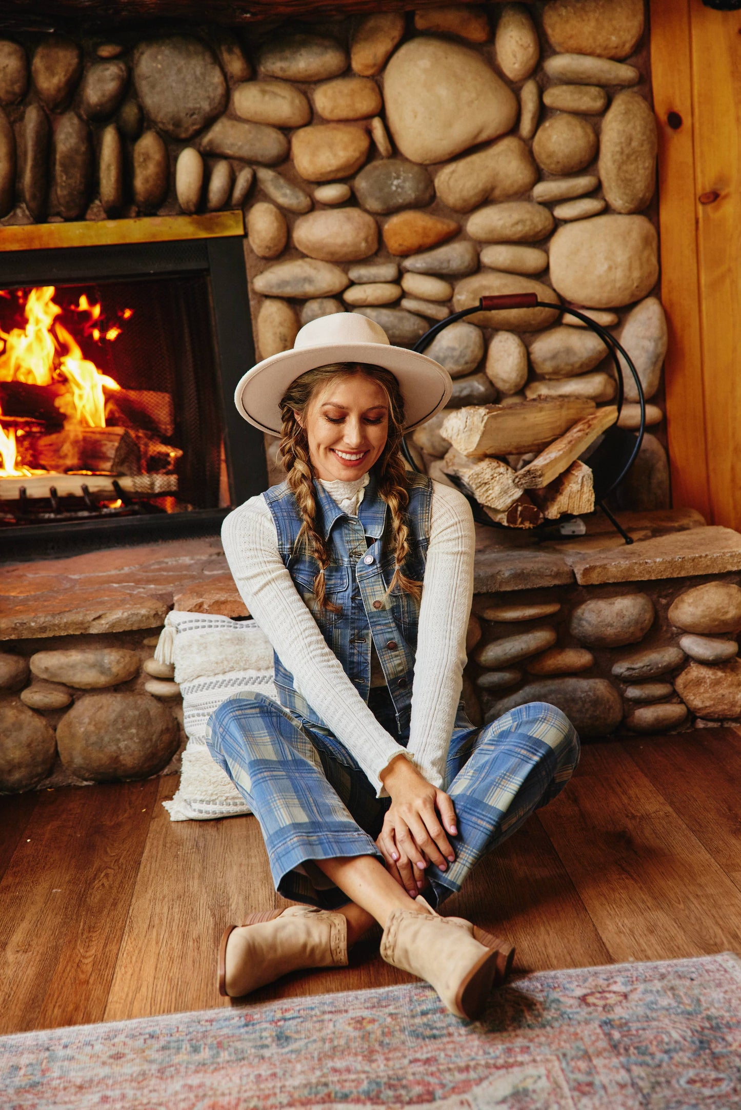 HW Vintage Look Plaid Straight