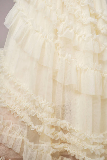 Tulle Ruffle Maxi Skirt
