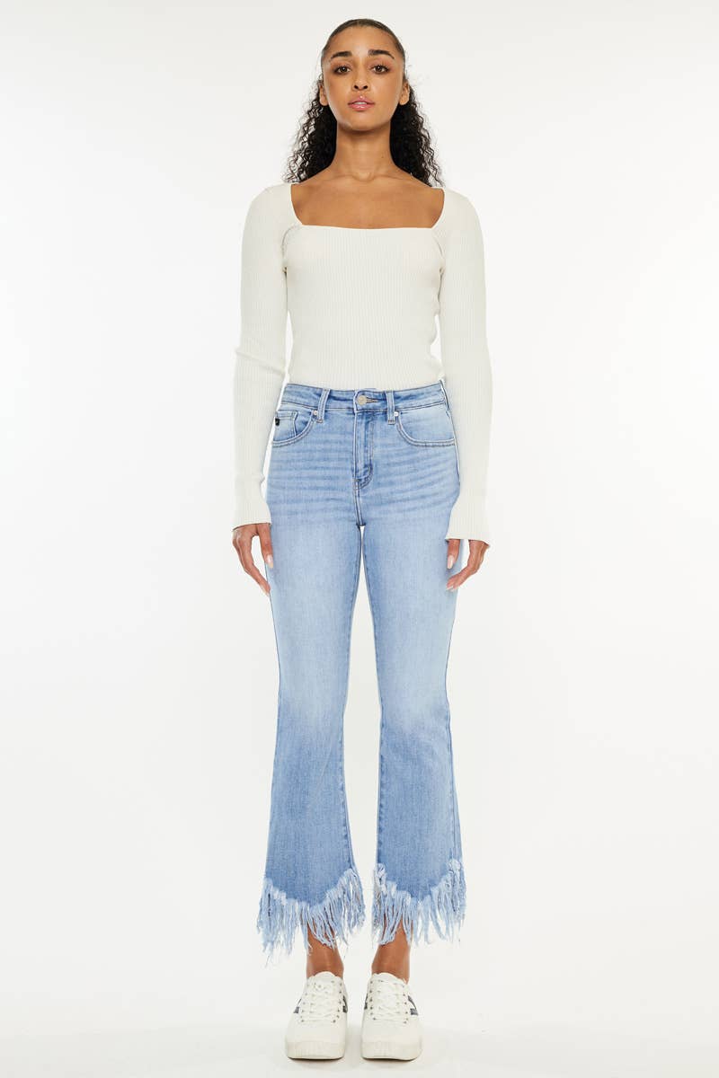 KanCan - High rise crop bootcut jeans