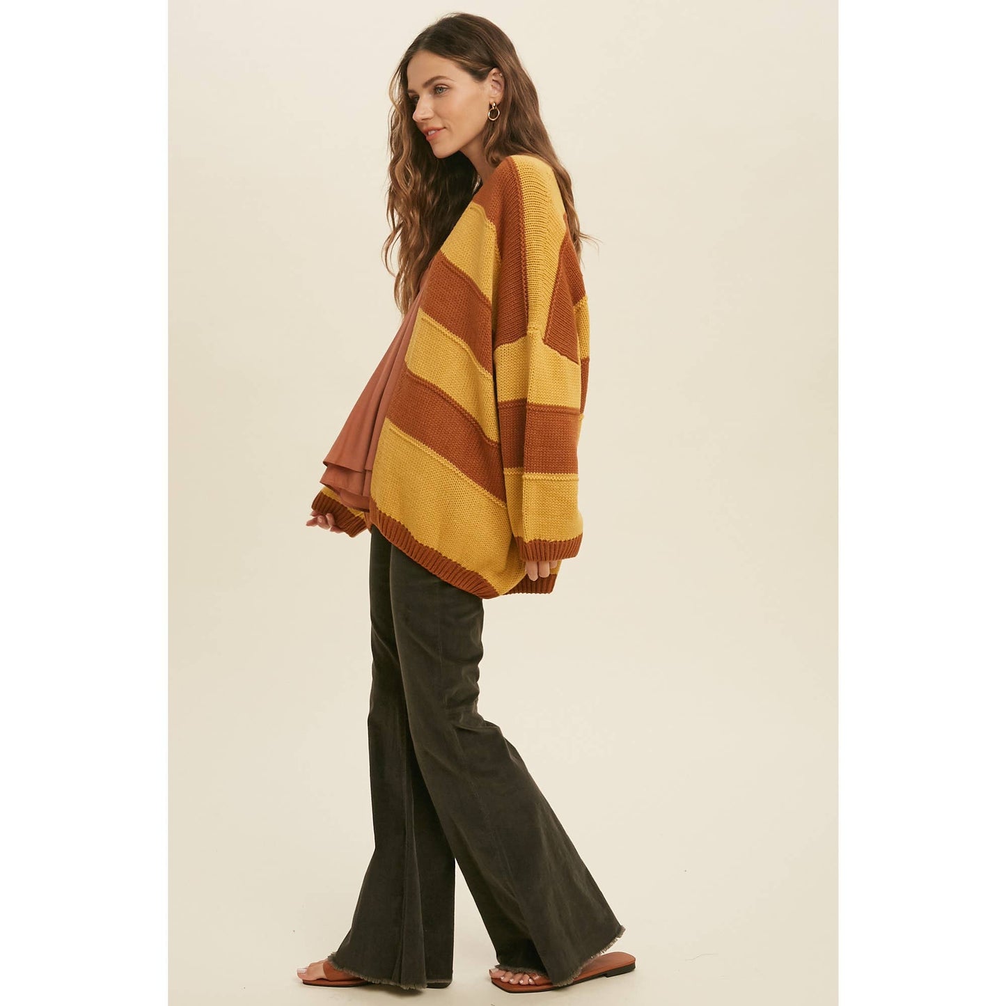 STRIPED OPEN CARDIGAN