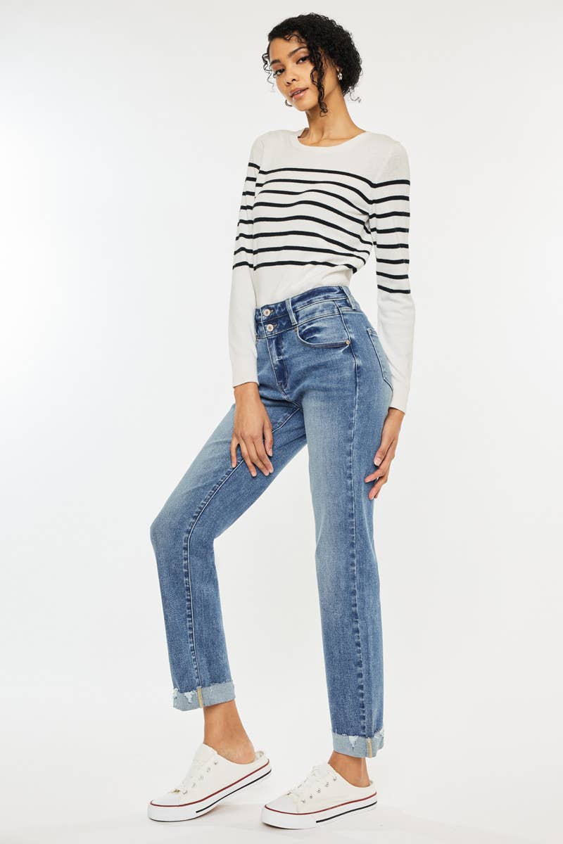 Kancan - high rise slim straight jeans