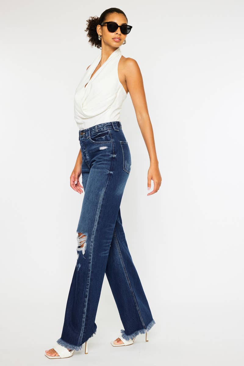 KanCan - 90s Ultra High Rise Fray Hem Flare