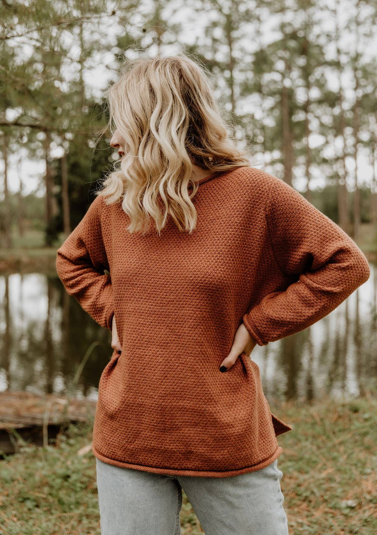 Roll Neck Texture Sweater