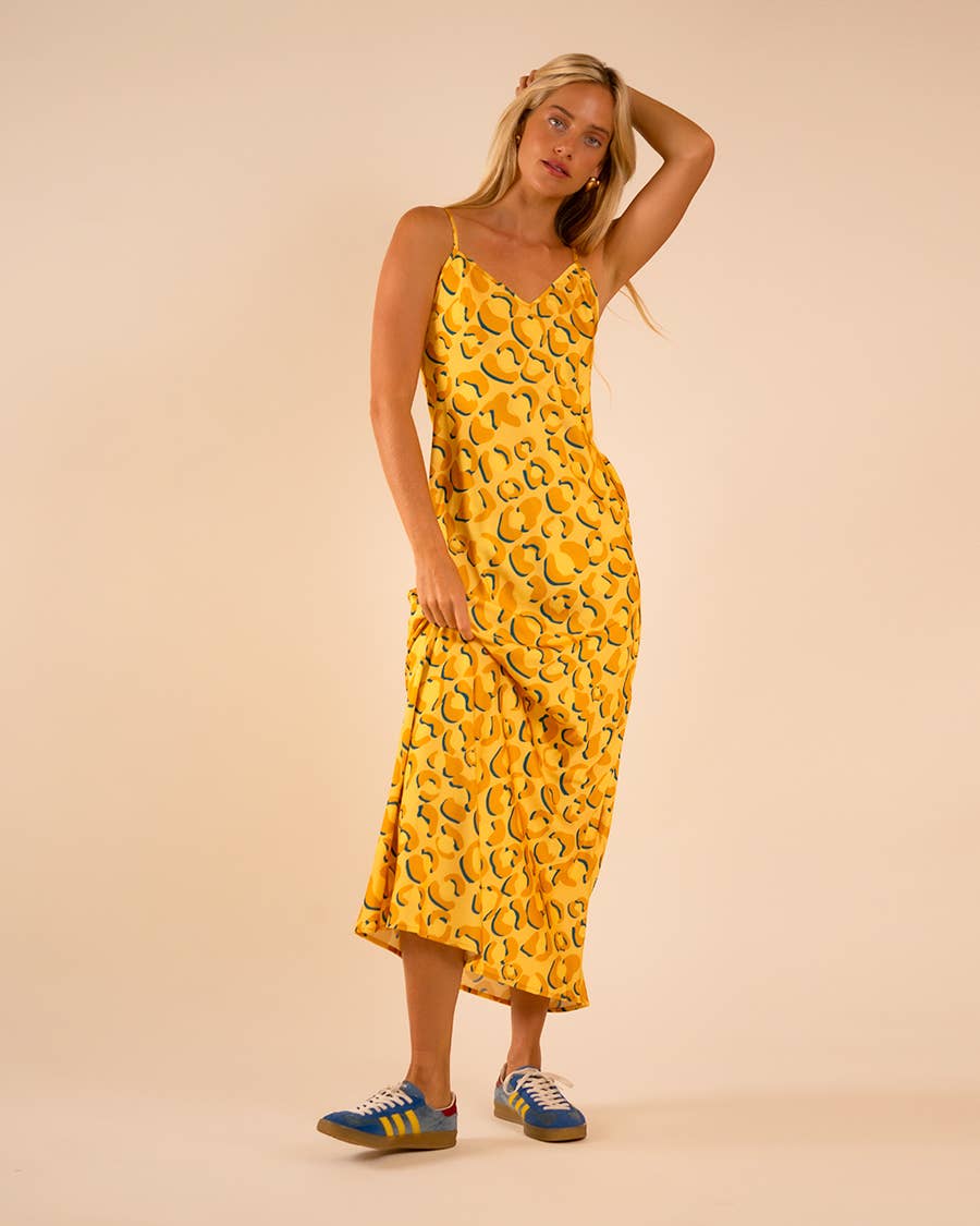 Shaded Leopard Lennon Zipslip™️ Dress (Canary)