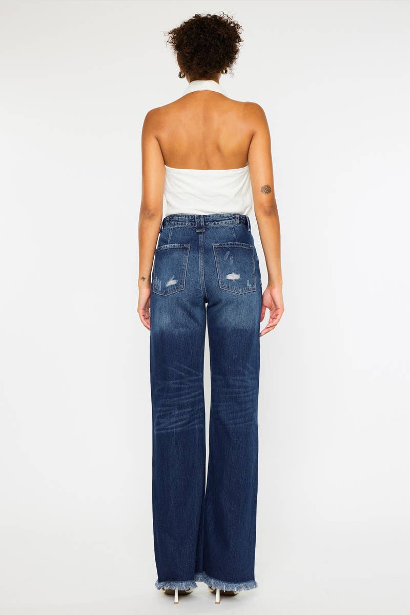 KanCan - 90s Ultra High Rise Fray Hem Flare
