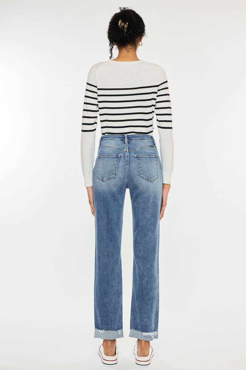 Kancan - high rise slim straight jeans