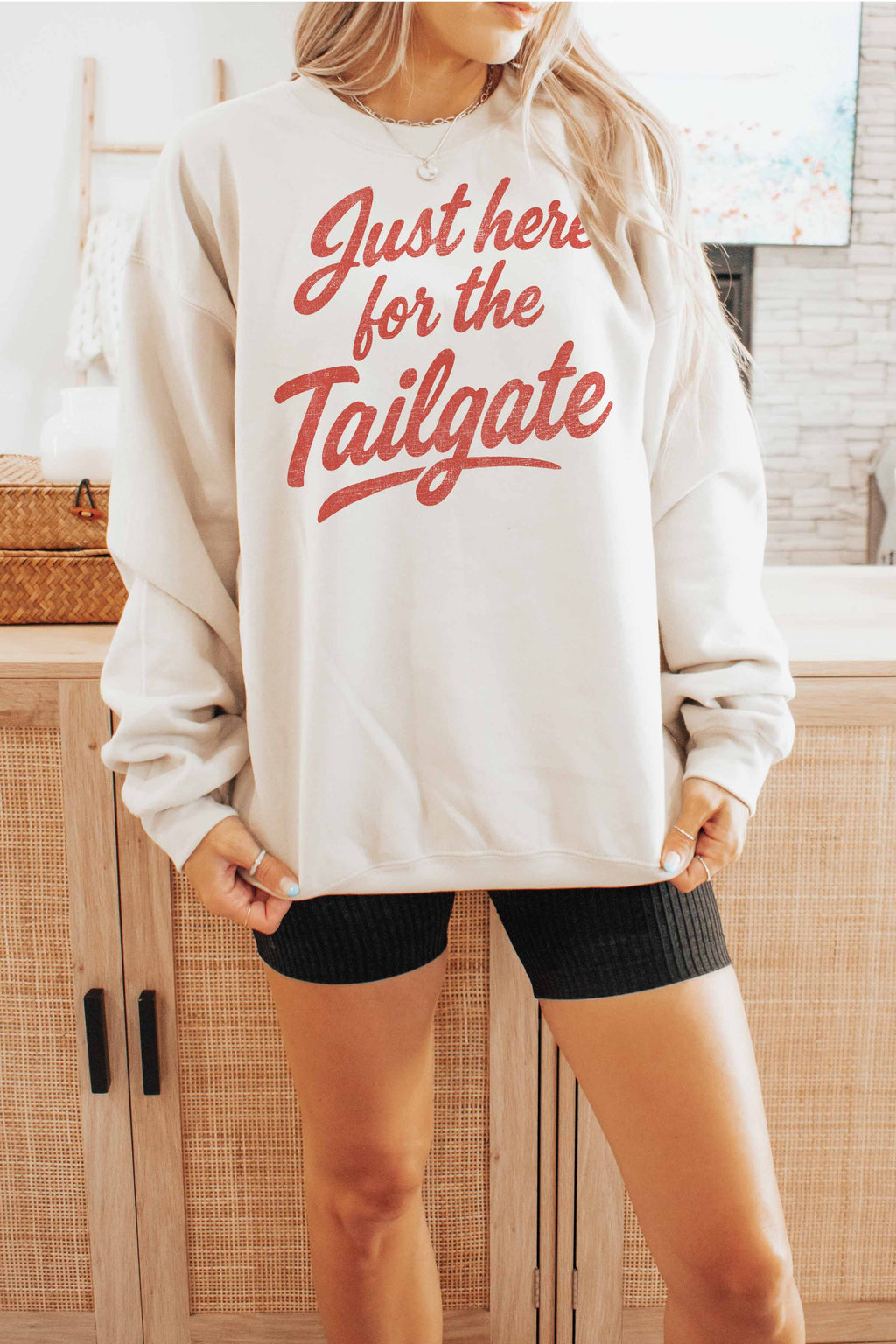 Just Here For The Tailgate Oversized Crewneck