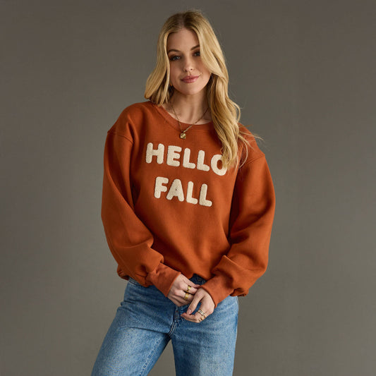 Rust Hello Fall Sweatshirt