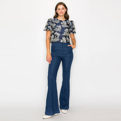 Toile Jacquard pattern top - LWT1800