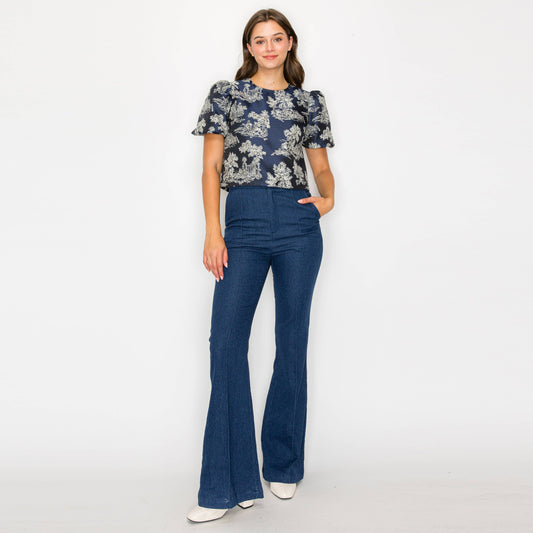 Toile Jacquard pattern top - LWT1800