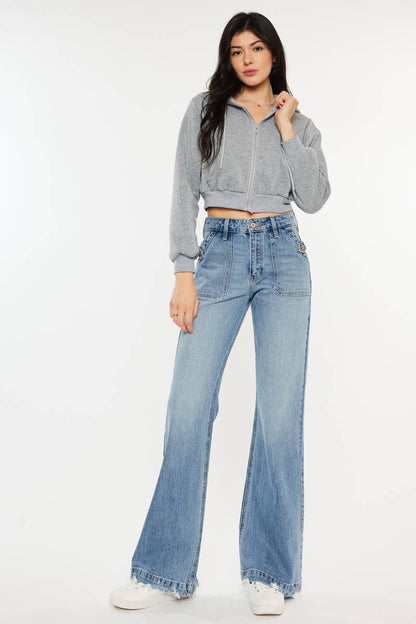 Kan can - high rise wide flare jeans