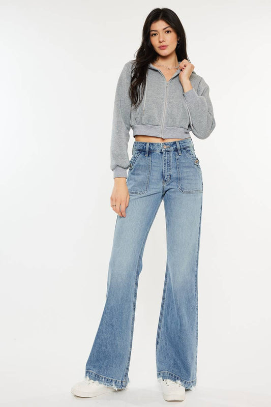 Kan can - high rise wide flare jeans