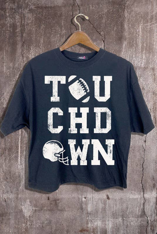 Touchdown Graphic Crop Tee