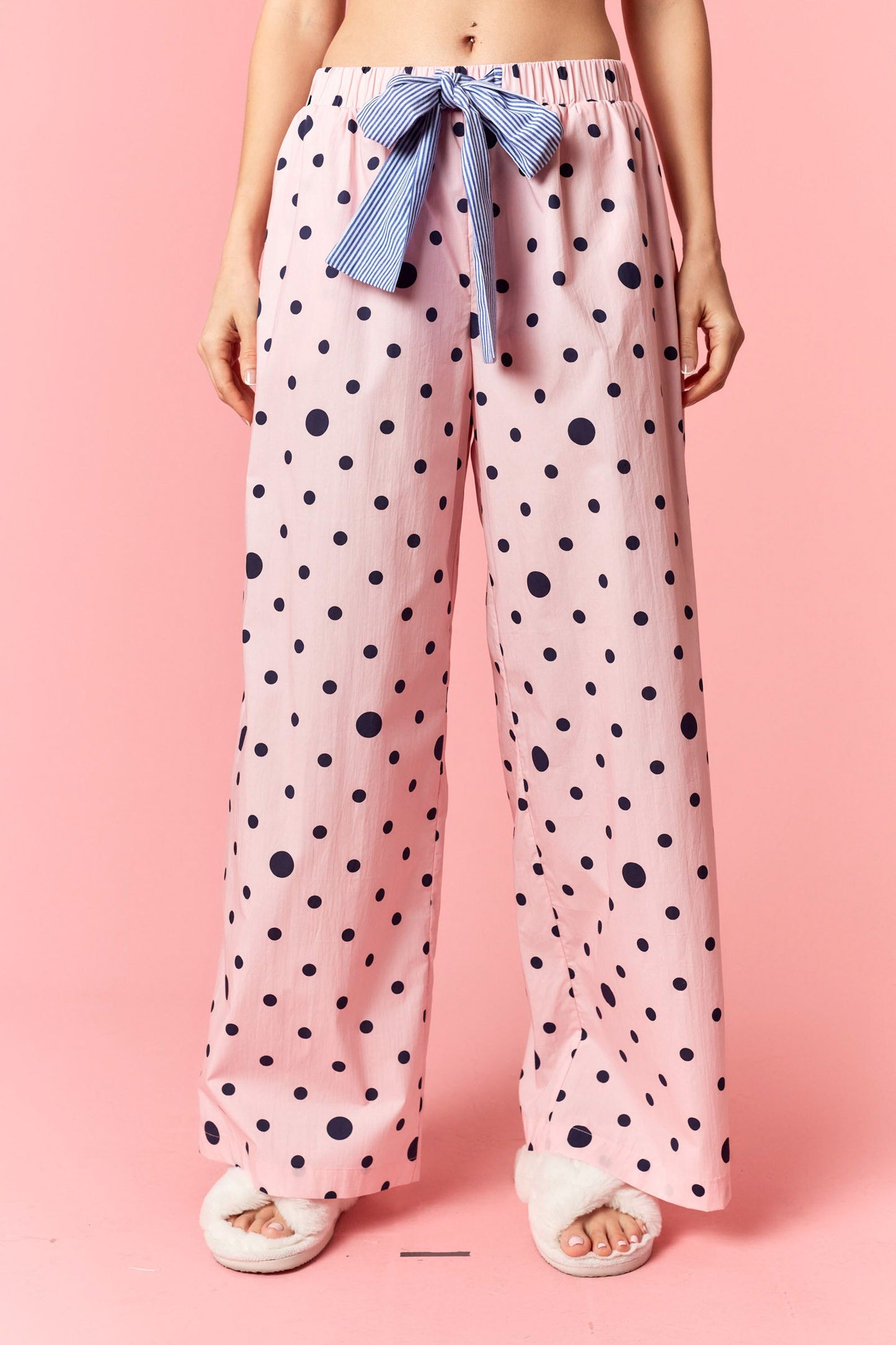 Peach Love Polka Dot Printed PJ Pants