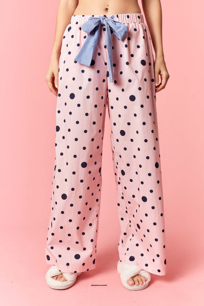 Peach Love Polka Dot Printed PJ Pants