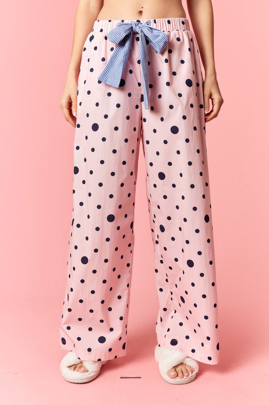 Peach Love Polka Dot Printed PJ Pants