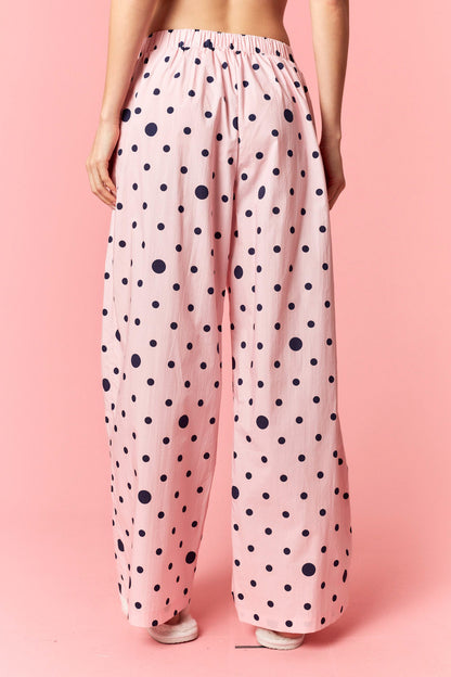 Peach Love Polka Dot Printed PJ Pants