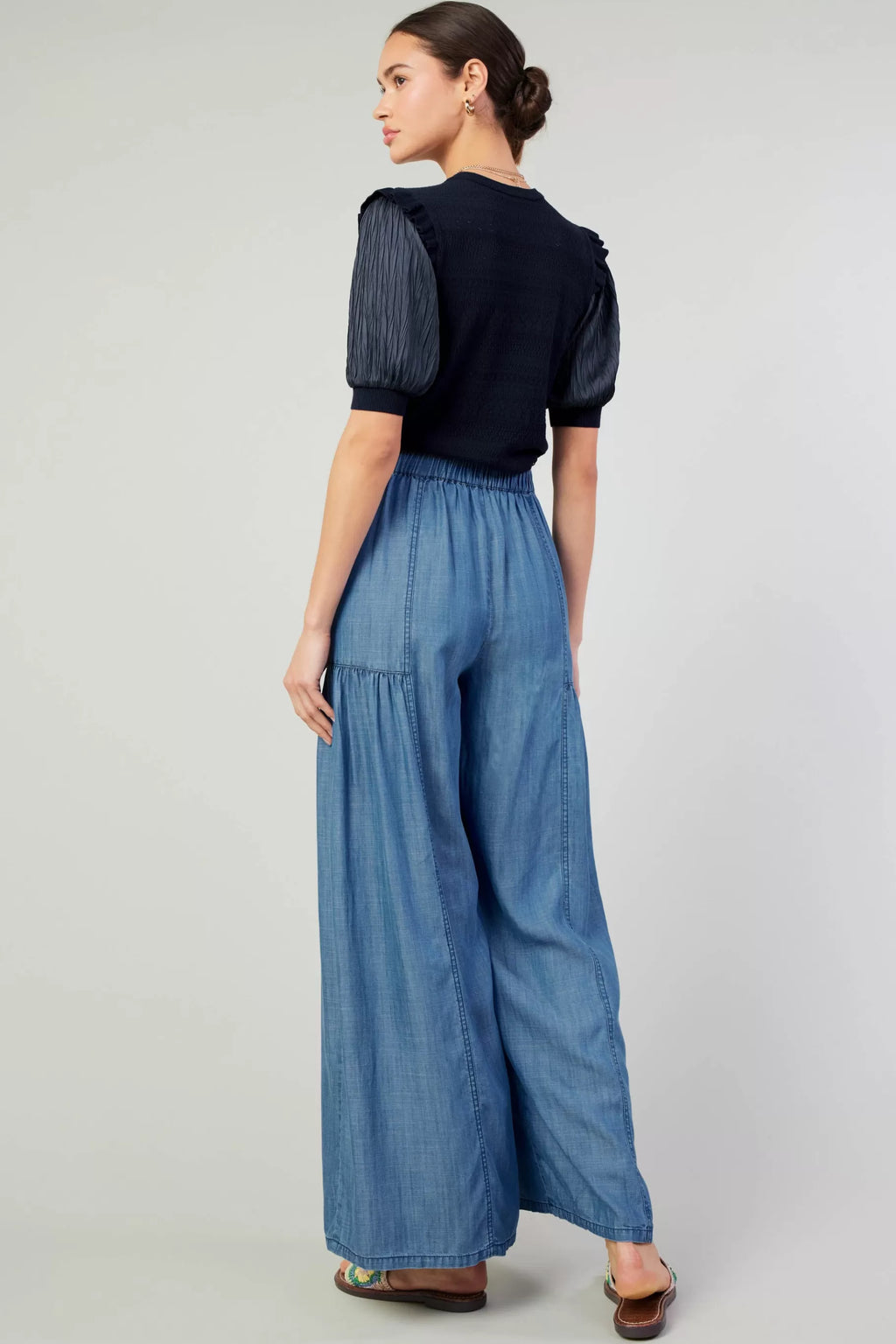 Tara Chambray Tiered Pants