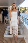 Baby Pink White Strapless Circle Dress